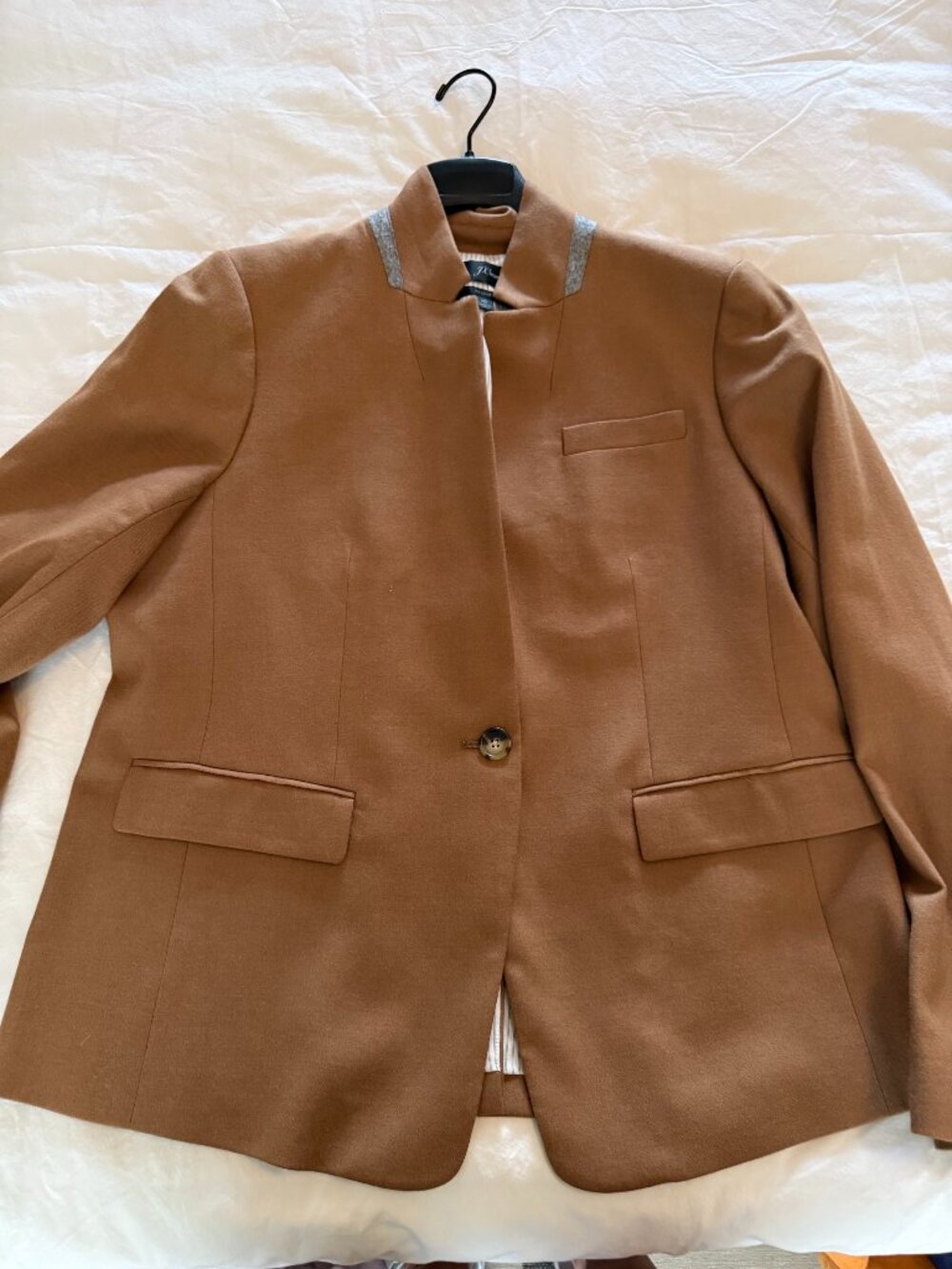 J. Crew Regent Blazer in Wool Flannel Carmel